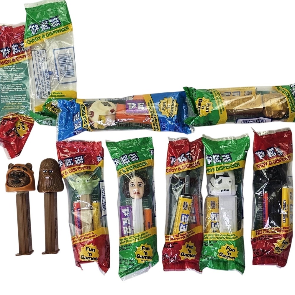 Vintage Star Wars Pez Dispensers Lot Yoda Princess Leia Chewbacca and Others 9pc